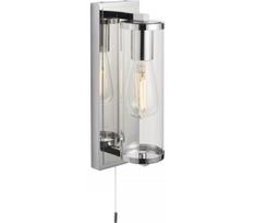 Endon 94074-Sieninis vonios šviestuvas TAYLOR 1xE27/10W/230V IP44 blizgus chromas