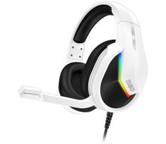 CONNECT IT CHP-3595-WH - LED RGB Laidinės žaidimų ausinės su mikrofonu balta/juoda