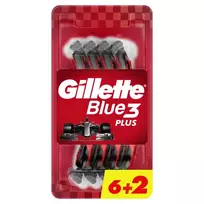 Vienkartiniai skustuvai GILLETTE BLUE 3 Plus Red, 6+2 vnt.