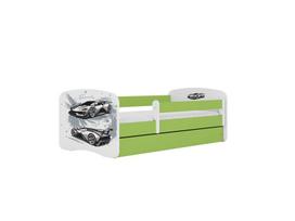 Vaikiška lova be stalčiaus su čiužiniu Kocot Kids BabyDreams Green sports car 160x80 cm, žalia/balta