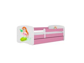 Vaikiška lova be stalčiaus su čiužiniu Kocot Kids BabyDreams Pink mermaid 180x80 cm, rožinė