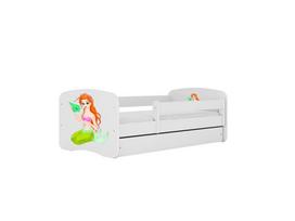 Vaikiška lova be stalčiaus su čiužiniu Kocot Kids BabyDreams White mermaid 160x80 cm, balta