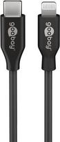 Goobay Lightning to USB-C, Charging and Sync cable, Apple fast charging up to 87 W, USB-C 480Mbit/s, 2 m, black