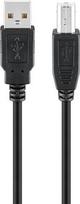 Goobay USB cable, USB 2.0, 5 meters, USB A to USB B, Black