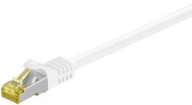 Goobay RJ45 Patch Cord CAT 6A S/FTP (PiMF), 500 MHz, with CAT 7 Raw Cable, white, 20m