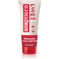 Borotalco MEN 3 in 1 kūno prausiklis vyrams veidui, kūnui ir plaukams kvepalai Amber 200 ml