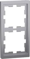 Cover frame, 2-gang, stainless steel, Merten D-Life MEG4020-6536 | 4042811197803
