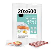 Gofruoti vakuumavimo maišeliai maistui rulonėlyje 20x600 - 2 vnt + etiketės