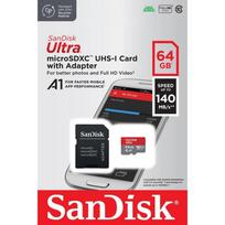 SanDisk atm. korta microSDHC 64GB Ultra 140MB/s su adapt.