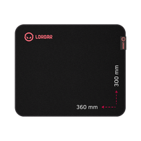 Lorgar Main 323, Gaming mouse pad, Precise control surface, Red anti-slip rubber base, size: 360mm x 300mm x 3mm, weight 0.21kg