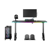 Žaidimų stalas Ultradesk IRON juodas, 132,5x60,5 cm, 71-81 cm, mechaniškai reguliuojamas aukštis