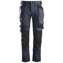 Darbinės kelnės iš tampraus audinio, su kabančiomis kišenėmis SNICKERS WORKWEAR 6241 AllroundWork, tamsiai mėlynos