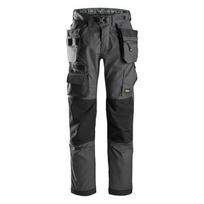 Grindų klojėjo SNICKERS WORKWEAR FlexiWork 6923 kelnės su kabančiomis kišenėmis, tamsiai pilkos