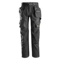 Grindų klojėjo SNICKERS WORKWEAR FlexiWork 6923 kelnės su kabančiomis kišenėmis, juodos