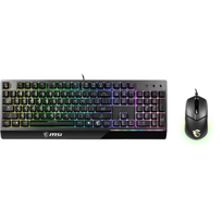 MSi Vigor GK30 Combo žaidimų rinkinys (US klaviatūra su RGB apšvietimu + optinė 5000 DPI pelė su 6 OMRON mygtukais)