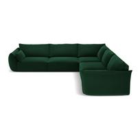 Tamsiai žalios spalvos iš velveto kampinė sofa Vanda – Mazzini Sofas