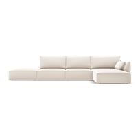 Smėlio spalvos iš velveto kampinė sofa (su dešiniuoju kampu/su gultu) Vanda – Mazzini Sofas
