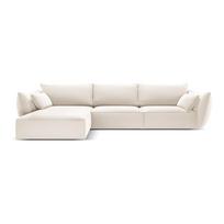 Smėlio spalvos iš velveto kampinė sofa (su kairiuoju kampu/su gultu) Vanda – Mazzini Sofas