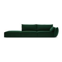 Tamsiai žalios spalvos iš velveto sofa su dešiniuoju kampu 264 cm Vanda – Mazzini Sofas