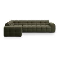 Žalios spalvos kampinė sofa (su kairiuoju kampu/„L“ formos) Kendal – Micadoni