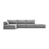 Šviesiai pilkos spalvos iš velveto kampinė sofa (su kairiuoju kampu/su gultu) Vanda – Mazzini Sofas