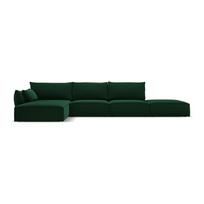 Tamsiai žalios spalvos iš velveto kampinė sofa (su kairiuoju kampu/su gultu) Vanda – Mazzini Sofas
