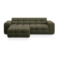 Žalios spalvos kampinė sofa (su kairiuoju kampu/su gultu) Kendal – Micadoni