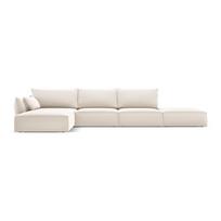 Smėlio spalvos iš velveto kampinė sofa (su kairiuoju kampu/su gultu) Vanda – Mazzini Sofas