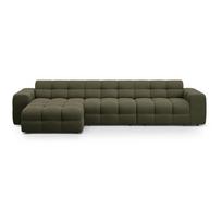 Žalios spalvos kampinė sofa (su kairiuoju kampu/su gultu) Kendal – Micadoni