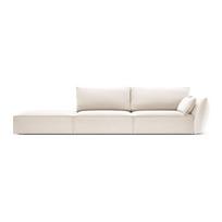 Smėlio spalvos iš velveto sofa su dešiniuoju kampu 264 cm Vanda – Mazzini Sofas