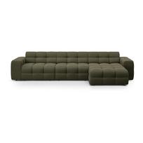 Žalios spalvos kampinė sofa (su dešiniuoju kampu/su gultu) Kendal – Micadoni