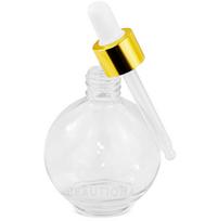 Apvalus stiklinis buteliukas su pipete serumui / aliejui, 75 ml