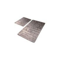 Pilkos spalvos iš velveto vonios kilimėliai 2 vnt. 60x100 cm – Mila Home