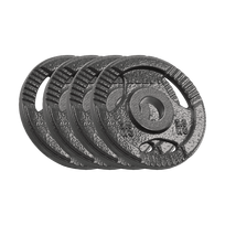 Ketaus olimpinių svarmenų rinkinys 4 x 2.5 kg, 51 mm skylė, plokštelė su rankenomis, REBEL ACTIVE