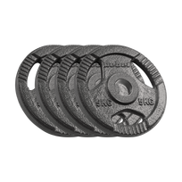 Ketaus olimpinių svarmenų rinkinys 4x5kg, 51mm skylė, plokštelė su rankenomis, REBEL ACTIVE