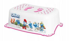 Vonios laiptelis Maltex Smurfs, baltas/rožinis