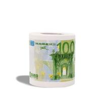 Raštuotas WC tualetinis ritininis popierius 100 eurų tualetai
