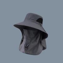 Žvejo kepurė, vasarinė apsauga nuo saulės ir skėtis nuo saulės, vyriška lauko žygio kepurė, integruota apsauga veidui ir kaklui žvejojant h One Size black