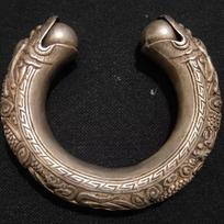 Exquisite Chinese Handmade Miao Silver Carving Dragon Spit Bead Open Bracelet Ethnic Style Zodiac Hollow Round Men's And Women's