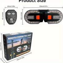 LED Dviračio Posūkių Signalai su Belaidžiu Nuotolinio Valdymo Pultu, USB Įkraunamas Galinis Žibintas, Rinkinys Turn signal *1 set