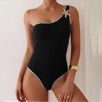 Sexy Women One Piece Swimsuit Female Swimwear One Shoulder Solid Swimming Suit Beachwear Bathing Suit Biquini L balta