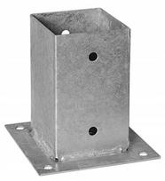 Prie betono prisukamas stulpo pagrindas 91x150x2mm cinkuotas, 91x150x2mm