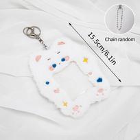 Fluffy Fox Photocard Holder Keychains Plush Binder Photocards Case Kpop Idol Photos Protective Sleeve Cards Packaging Supplies
