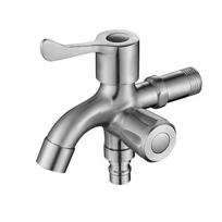 304 Stainless Steel Washing Machine Faucet for Household Use, 4-point, One In Two Out Single Cooling Mop Sink Faucet Dual-use