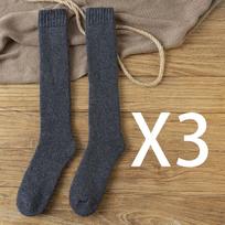 Žieminės vyriškos vilnonės ilgos kojinės iki kelių, storos, šiltos, retro stiliaus, kompresinės, aukštos, 3 poros EUR SIZE 39-46