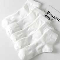 5 Pairs/Lot White Student Socks Breathable Sweat-Absorbing Sports Men Women Fashionable Comfortable High-Quality Business Socks One Size