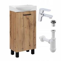 Spintelė su praustuvu craft ąžuolas laisvai pastatoma click čiaupas sifonas 40 cm