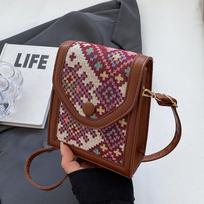 High end Ethnic Style Crossbody Mobile Phone Bag for Women's Autumn New One-shoulder Small Square Bag Fashionable Versatile Coin Wallet