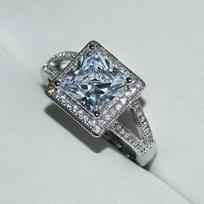 Fashion Light Luxury Square Zircon Crystal Ring for Women's White Gold Color Engagement Wedding Ring Exquisite Jewelry 6