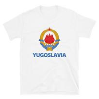 Vintažinis Jugoslavijos herbas Jugoslavija Grb Mėlynas Klasikinio kirpimo T-shirt Vyriškas 100% Medvilnės Laisvalaikio T-shirt Viršus S